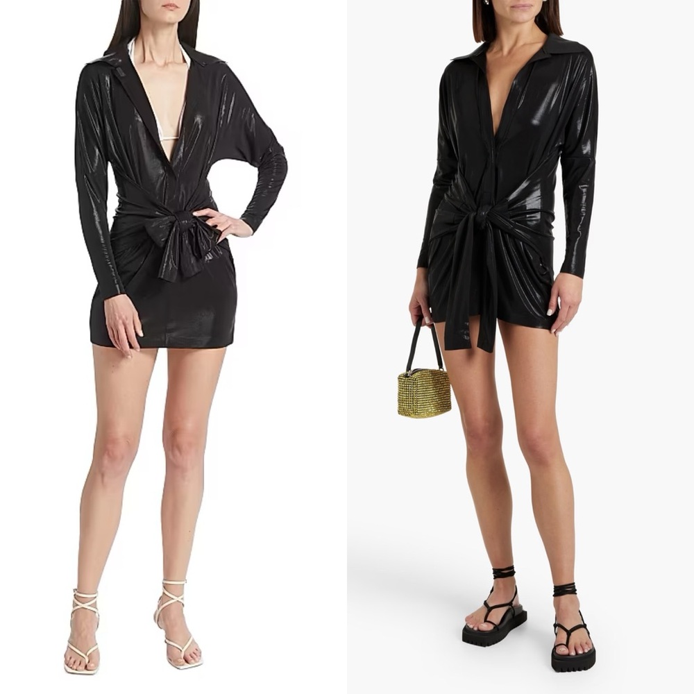 Norma Kamali Ty Front Shirt Dress